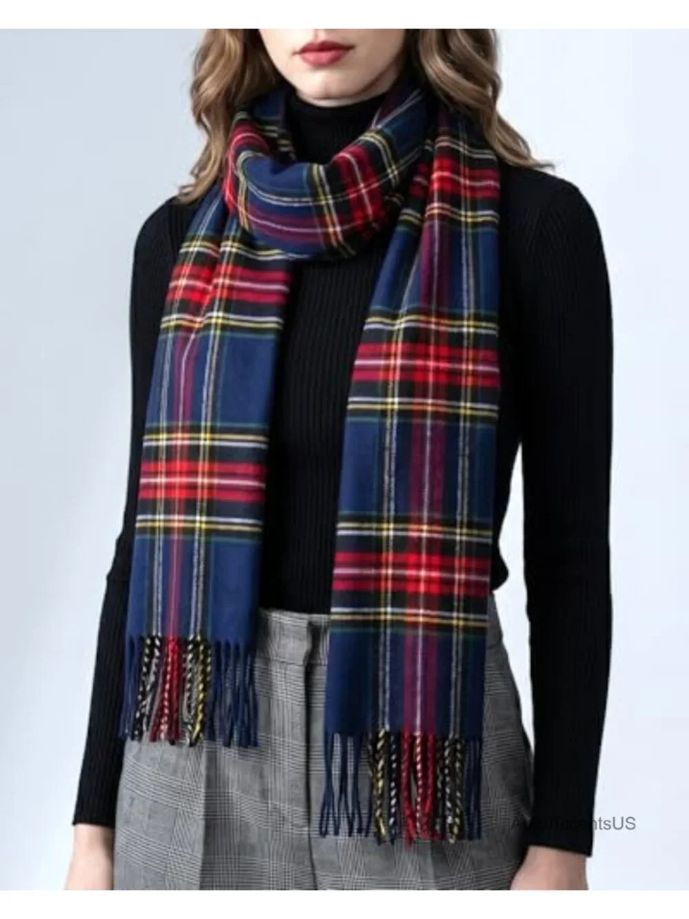 Oversized Scottish Tartan Plaid Shawl Wrap – Soft Cashmere Feel, Winter Scarf,
